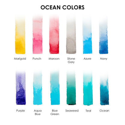 COLORING CLUB - CAJA PARA COLOREAR CON ACUARELA DE TEMÁTICA OCEANO