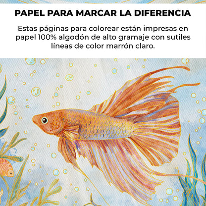 COLORING CLUB - CAJA PARA COLOREAR CON ACUARELA DE TEMÁTICA OCEANO