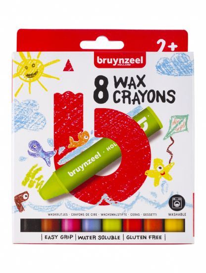 Crayones de Cera Solubles Al Agua Bruynzeel Set 8 Colores
