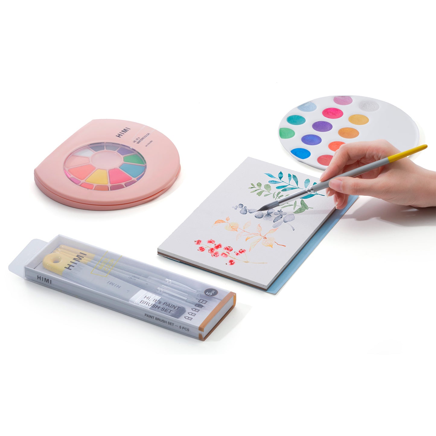 HIMI 5 PCS WATERCOLOR BRUSH SET