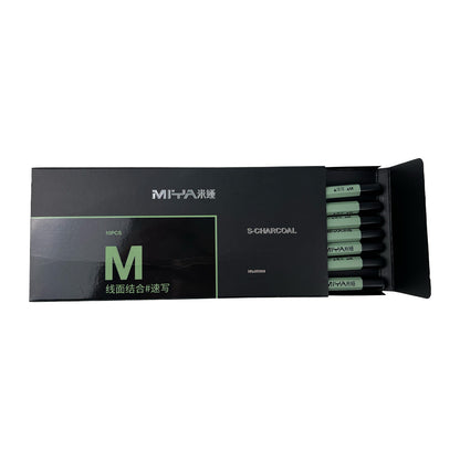 LÁPIZ DE CARBÓN MIYA SERIE M 10 UNDS PARA SKECTH