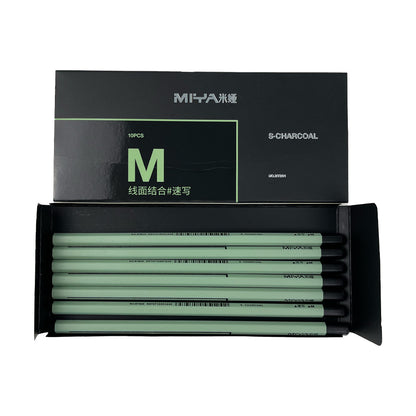 LÁPIZ DE CARBÓN MIYA SERIE M 10 UNDS PARA SKECTH
