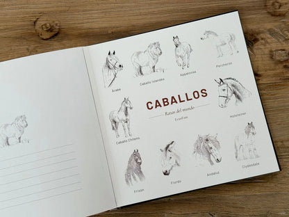 Libro para colorear "CABALLOS, RAZAS DEL MUNODO" por Isabel Marín