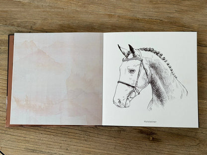 Libro para colorear "CABALLOS, RAZAS DEL MUNODO" por Isabel Marín