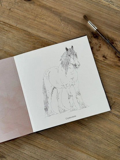 Libro para colorear "CABALLOS, RAZAS DEL MUNODO" por Isabel Marín