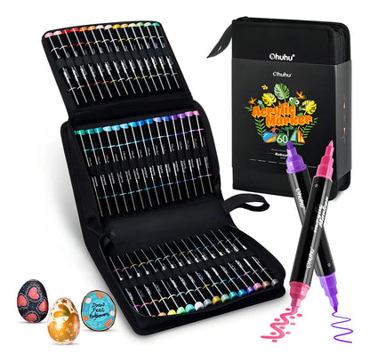 SET MARCADORES ACRÍLICOS PUNTA FINA Y REDONDA KAKAAKO