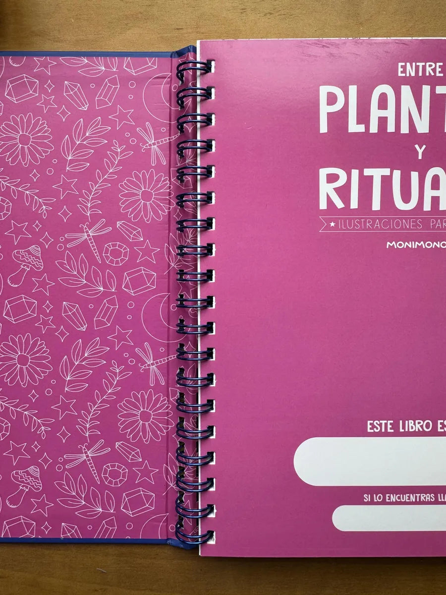 Libro para colorear "Entre plantas y rituales" por Monimonos