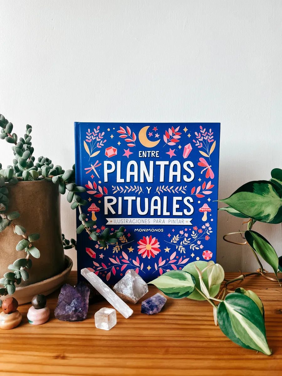 Libro para colorear "Entre plantas y rituales" por Monimonos