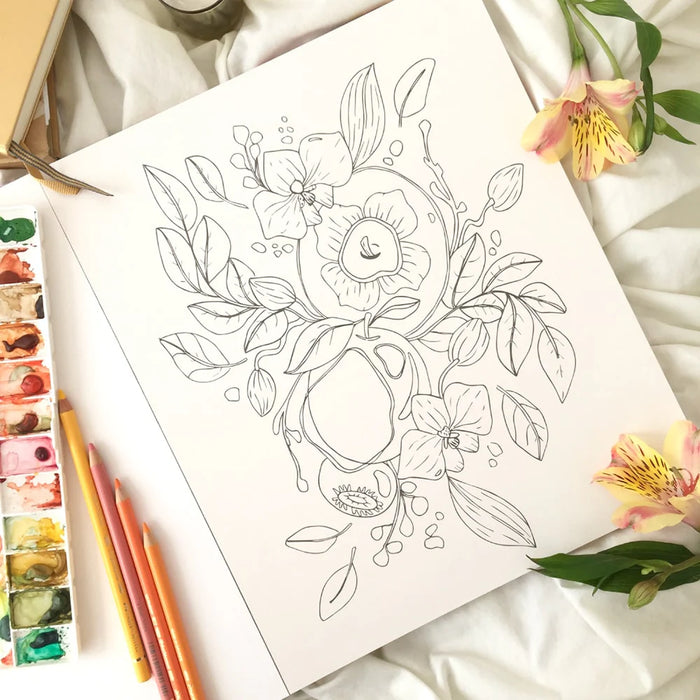 LIBRO PARA COLOREAR "El Libro de las Flores" por Emilia Gúzman