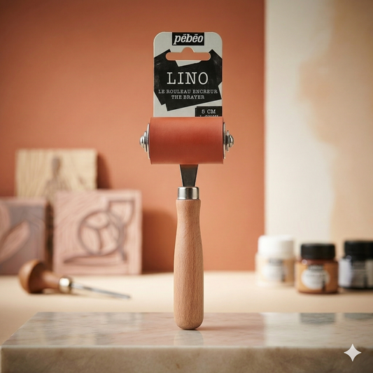 Rodillo Entintador para Grabado Pebeo – Mango de Madera y Caucho Premium