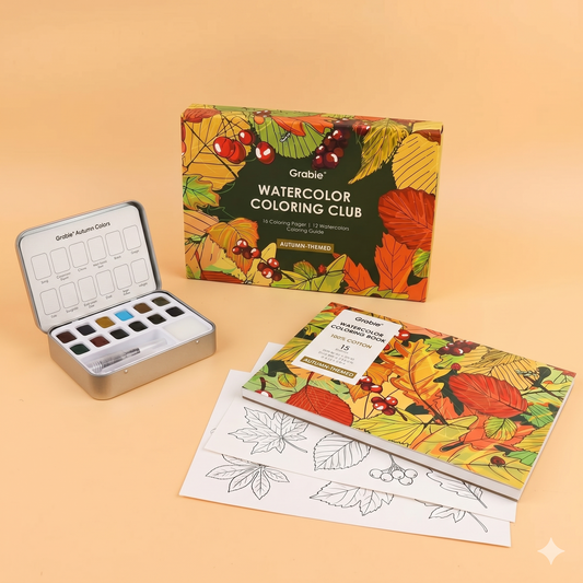 COLORING CLUB - CAJA PARA COLOREAR CON ACUARELA DE TEMÁTICA OTOÑO