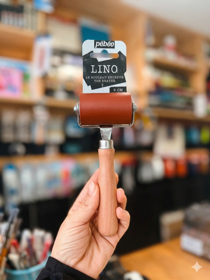 Rodillo Entintador para Grabado Pebeo – Mango de Madera y Caucho Premium