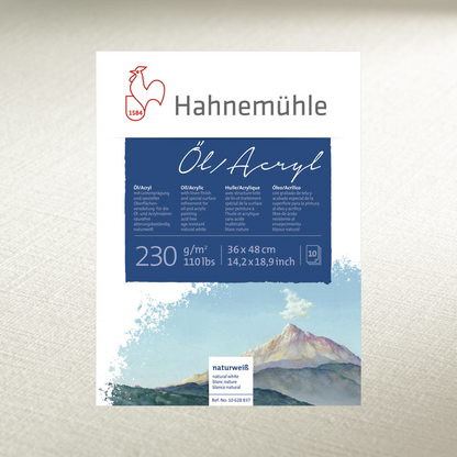 Block Óleo / Acrílico de Tela Hahnemuhle 230gr 10hjs