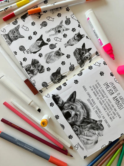Libro para colorear "Gatos y Perros" por Cata Fuenzalida