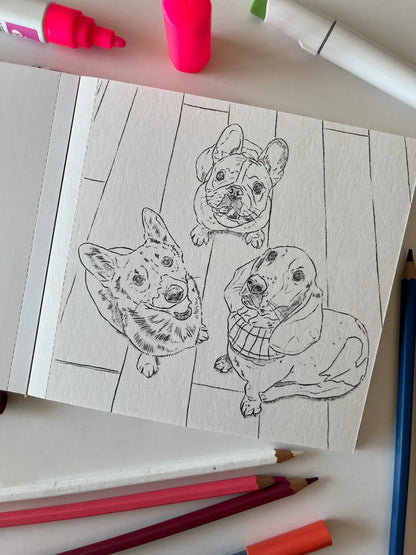 Libro para colorear "Gatos y Perros" por Cata Fuenzalida
