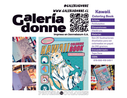 Libro para colorear Kawaii Coloring Book Por Polillatattoo