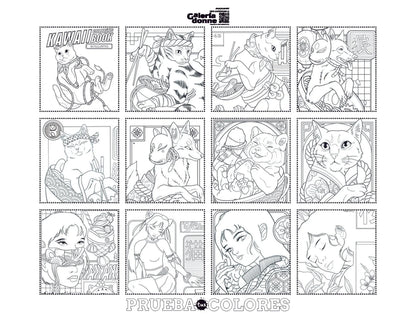 Libro para colorear Kawaii Coloring Book Por Polillatattoo