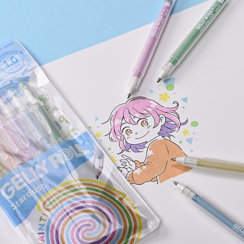 Set Lápiz Gel Gelly Roll Sakura 6 Colores Stardust