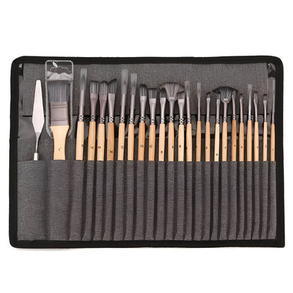 SET Pinceles para Acuarela y Acrilico con Estuche Renart 24 pcs.