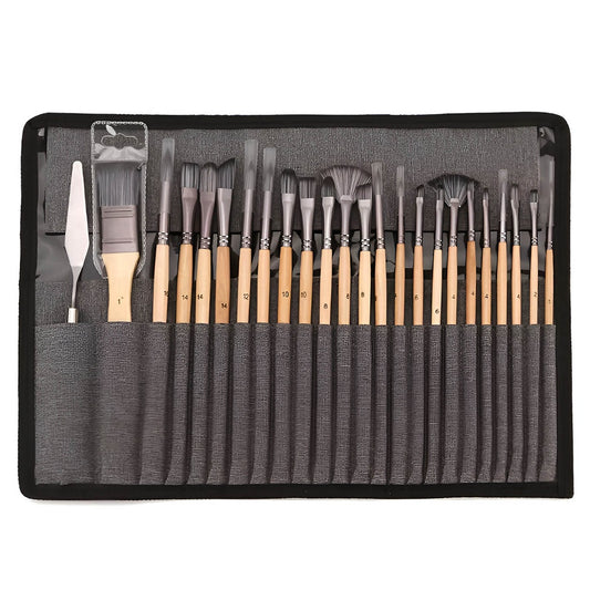 SET Pinceles para Acuarela y Acrilico con Estuche Renart 24 pcs.