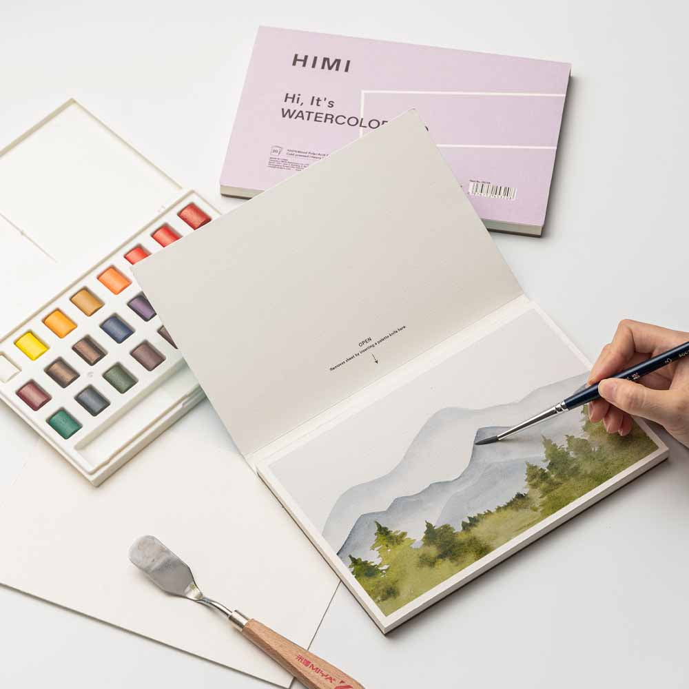 HIMI BLOCK PARA ACUARELA - WATERCOLOR PAD 14 X 21,6 CM  (PURPLE)
