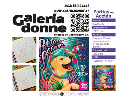 Libro para colorear Patitas en acción por Sun Diseño