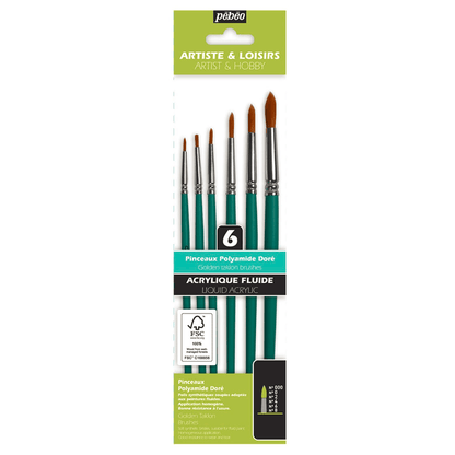 Pincel Pebeo Acrílico Fluido Sets 6 u.