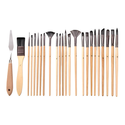 SET Pinceles para Acuarela y Acrilico con Estuche Renart 24 pcs.