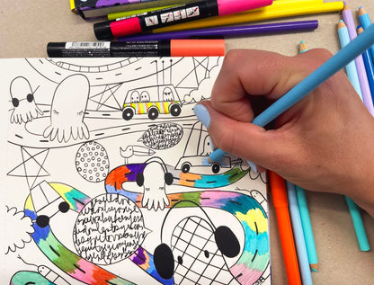 Libro para colorear "Soñando" por Olivia Allamand