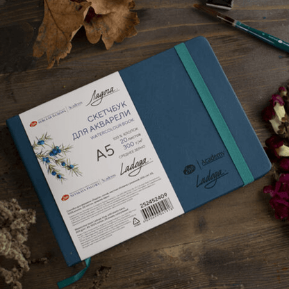 Libreta acuarela 100% Algodón A5 Nevskaya Palitra 300g AZUL