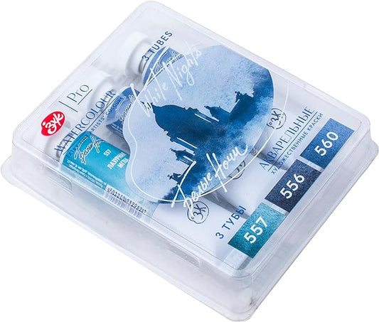 Set acuarela en tubos White Nights MIDNIGHT- Colores Granulados - 3 TUBOS X10 ML