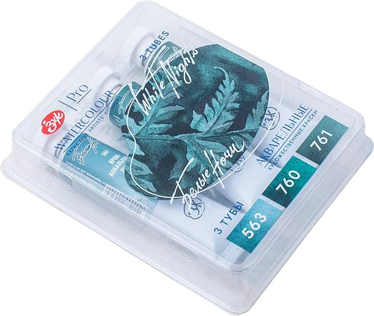 Set acuarela en tubos White Nights "Forest" - Colores Granulados 3 TUBOS X10 ML