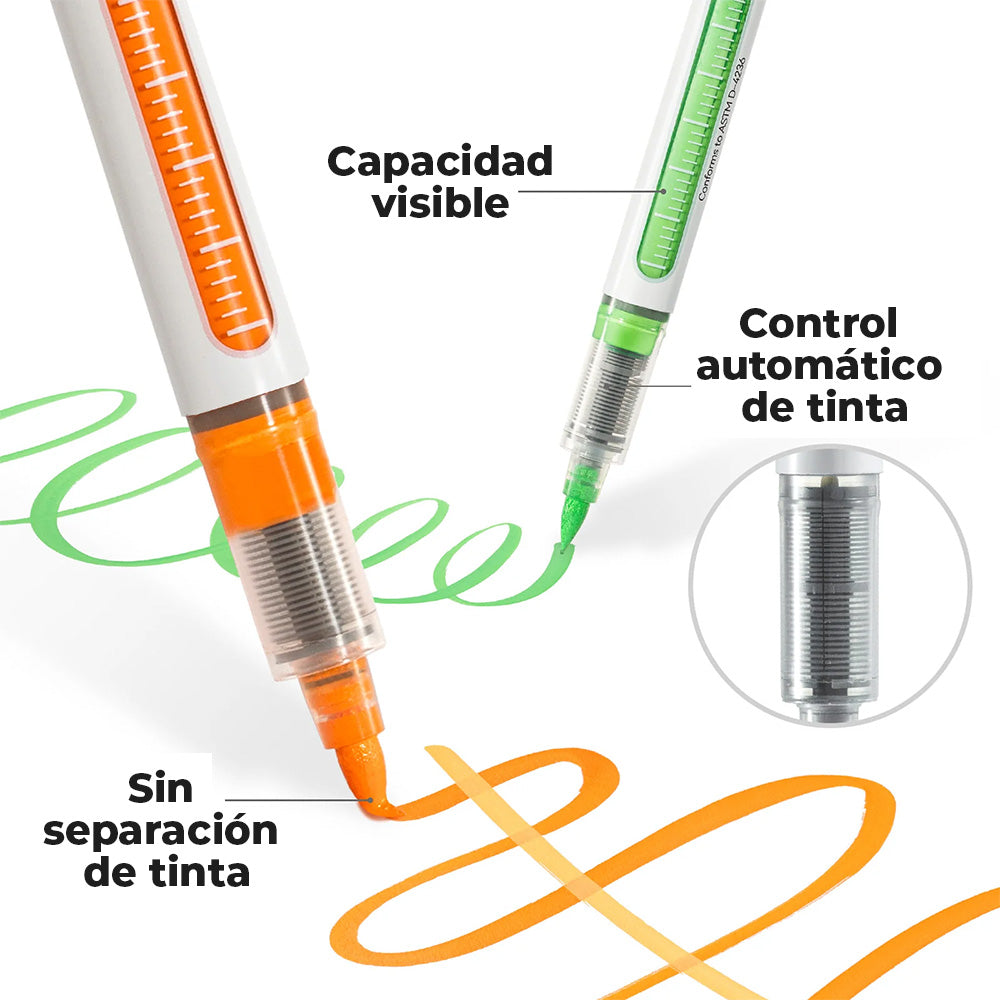 Set Marcadores Acrílicos Punta Pincel OHUHU "Nahuku" 24 Colores