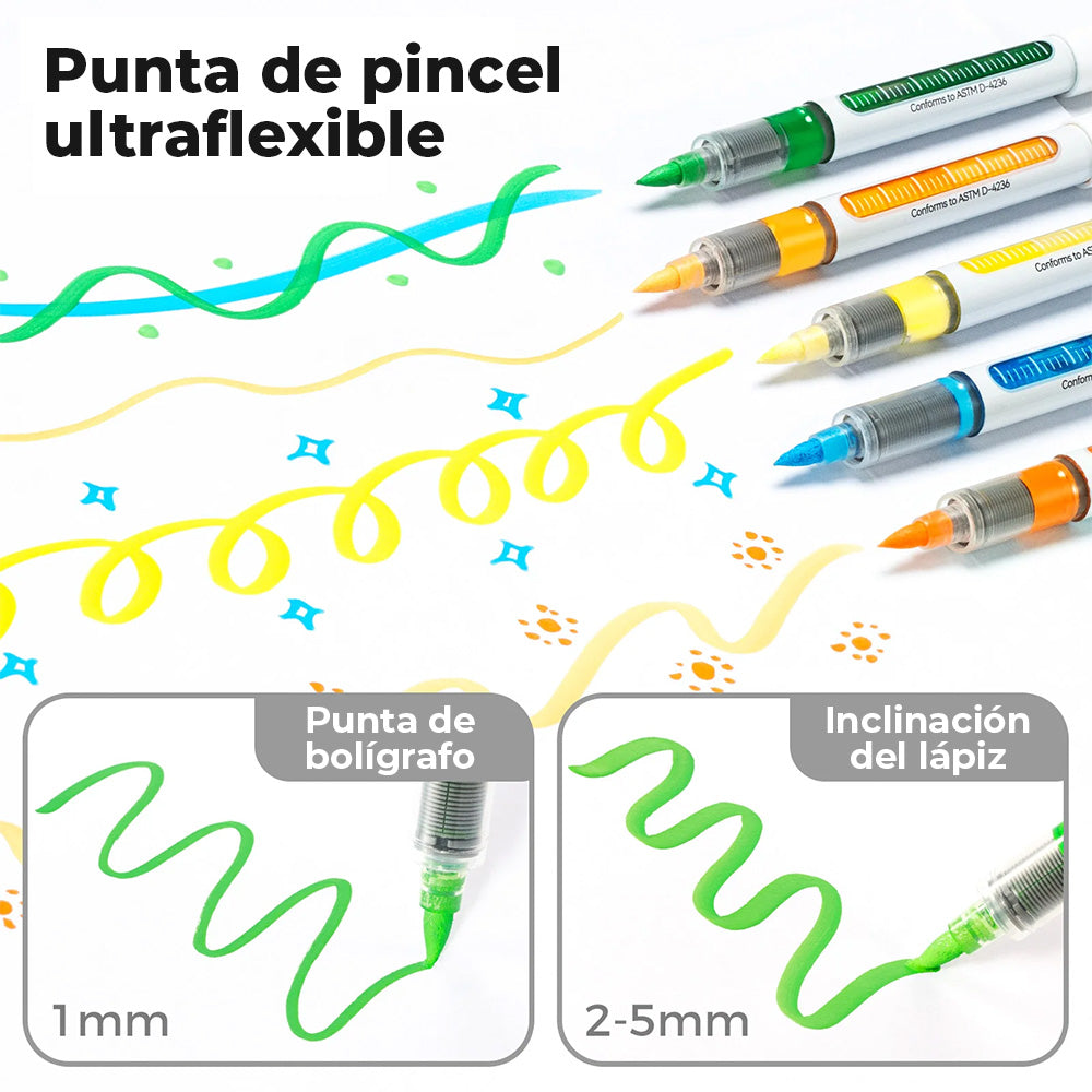 Set Marcadores Acrílicos Punta Pincel OHUHU "Nahuku" 24 Colores