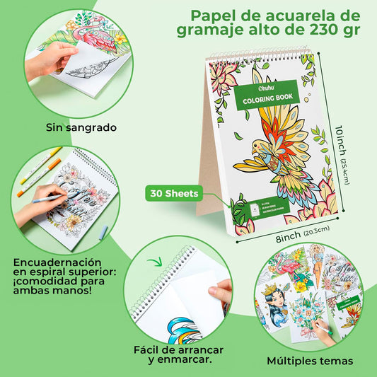 PUPE B 40 MARCADORES BASE DE AGUA + LIBRO PARA COLOREAR OHUHU