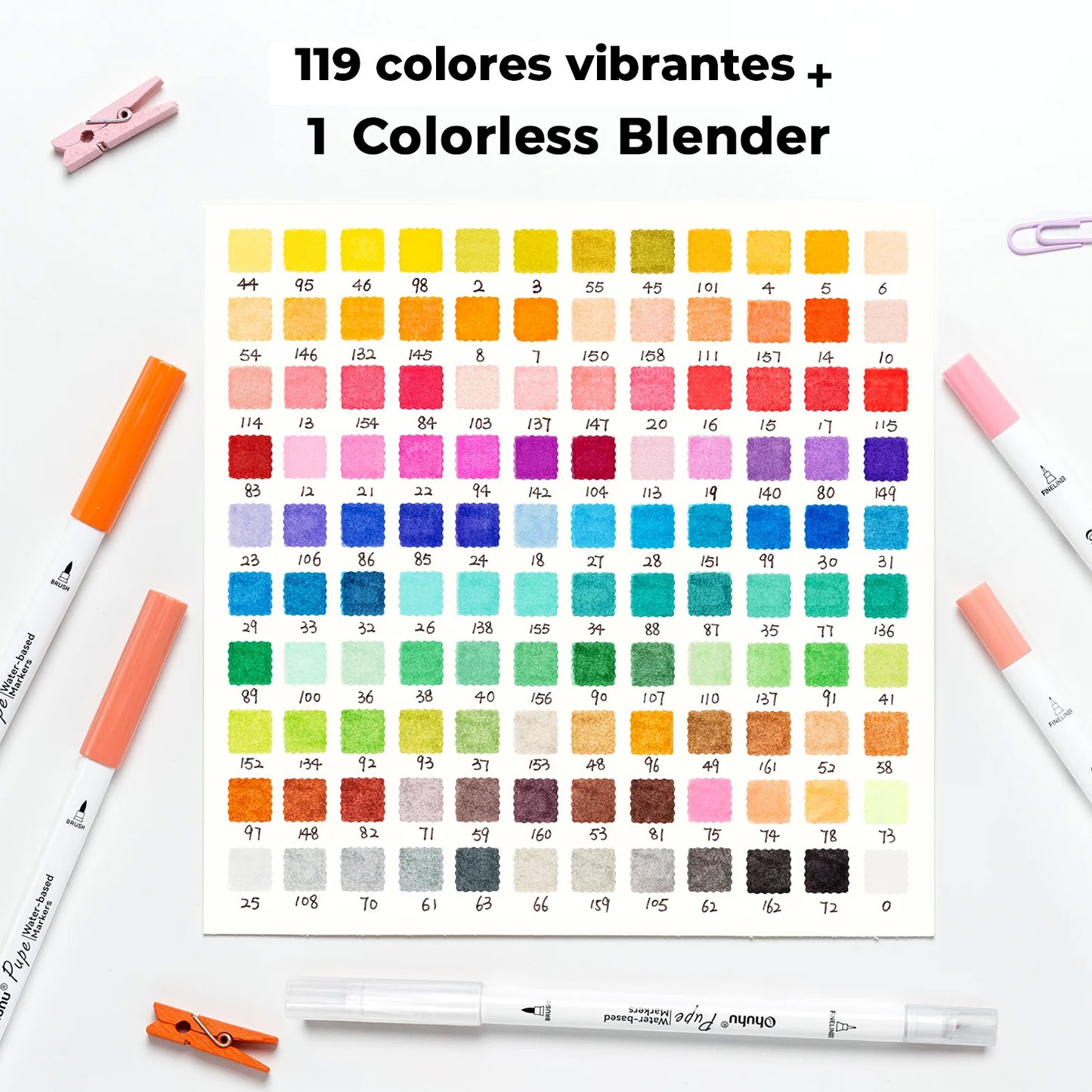 OHUHU 120 MARCADOR AGUA PUPE PAPER FRIENDLY PINCEL TIRALINEAS
