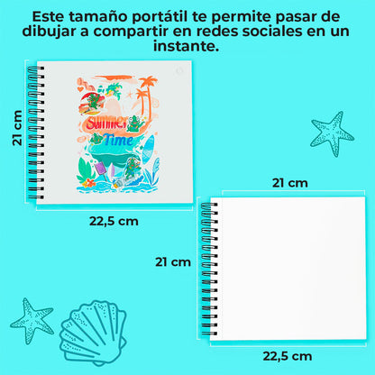 OHUHU BLOCK PARA MARCADORES CON ANILLADO EN ESPIRAL (22.5 X 21 60 HOJAS 150g)