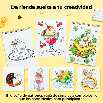 OHUHU LIBRO PARA COLOREAR DOBLE CARA ENJOY THE SWEET MOMENT