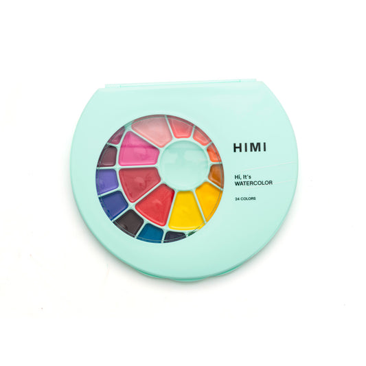 HIMI Set de acuarela semi humeda 24 colores ESTUCHE VERDE