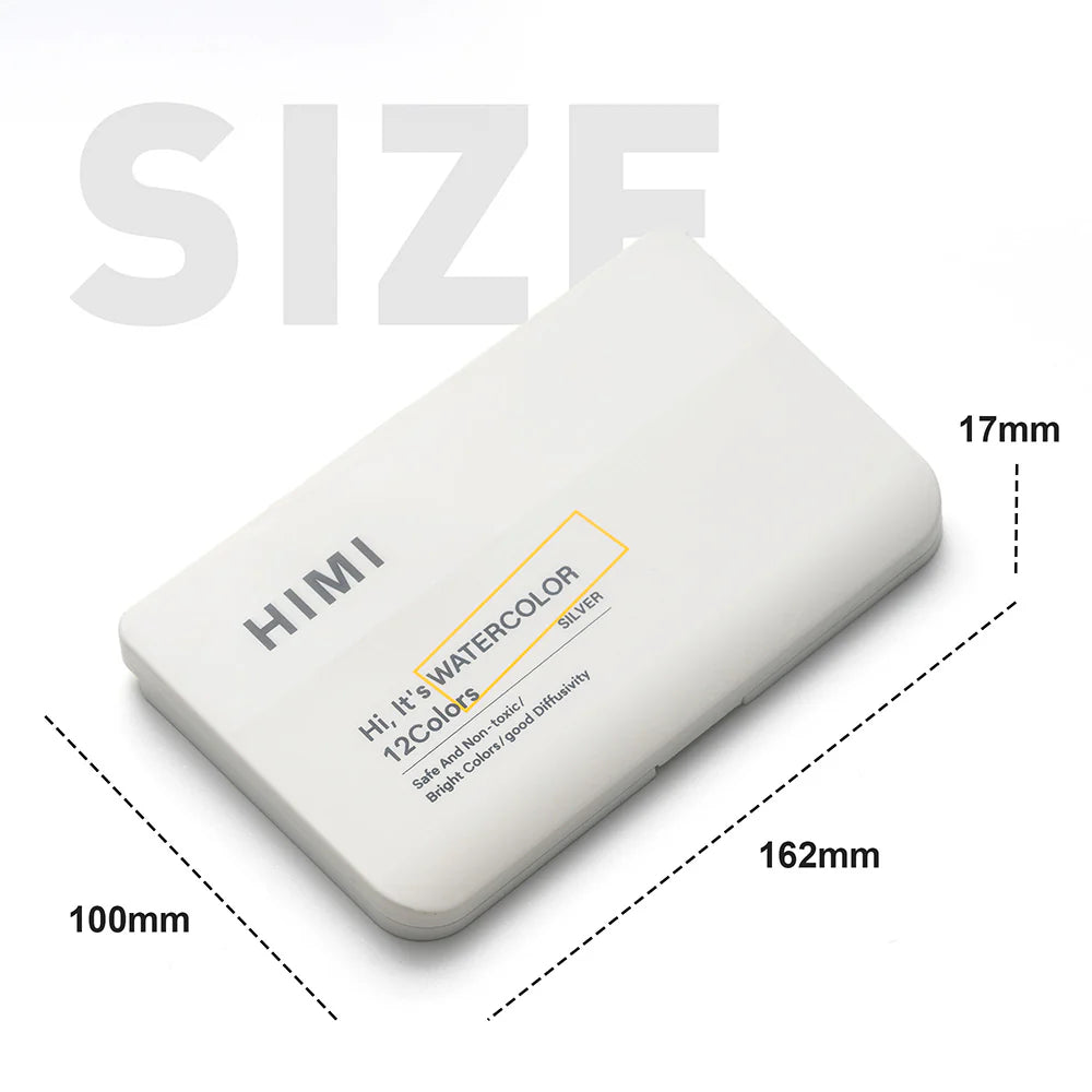 Set Acuarela Metalizada Himi 12 colores + pincel | Gold/Oro