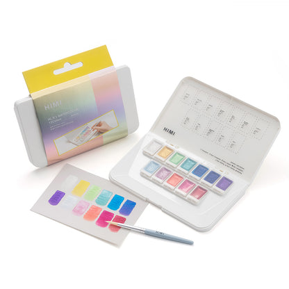 Set Acuarela Metalizada Himi 12 colores + pincel | jewerly/joya