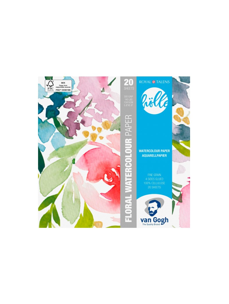 Block Acuarela Van Gogh Frau Hölle Floral 300gr 20 Hojas