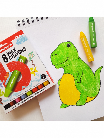 Crayones de Cera Solubles Al Agua Bruynzeel Set 8 Colores