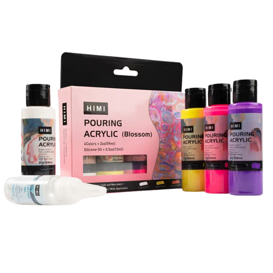 Pintura Acrilica para Verter HIMI Blossom 59ml + Aceite de Silicona 15ml