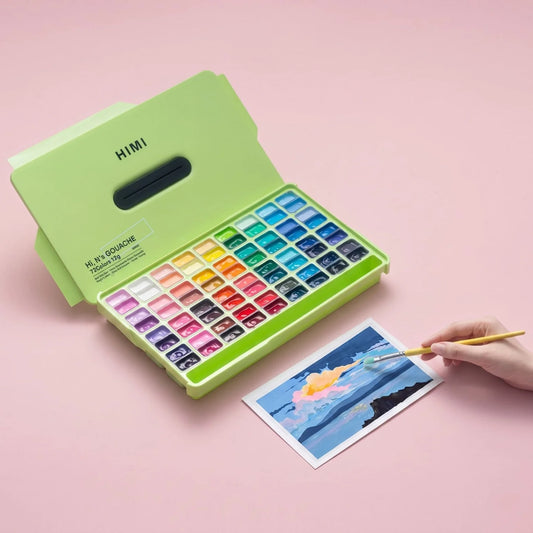 HIMI SET GOUACHE 72 COLORES TWIN CUP 12G VERDE MANZANA