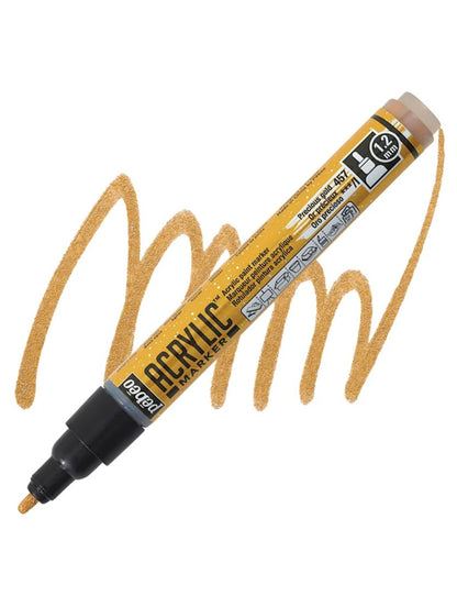 Duo Marcador Acrílico dorado y plateado
