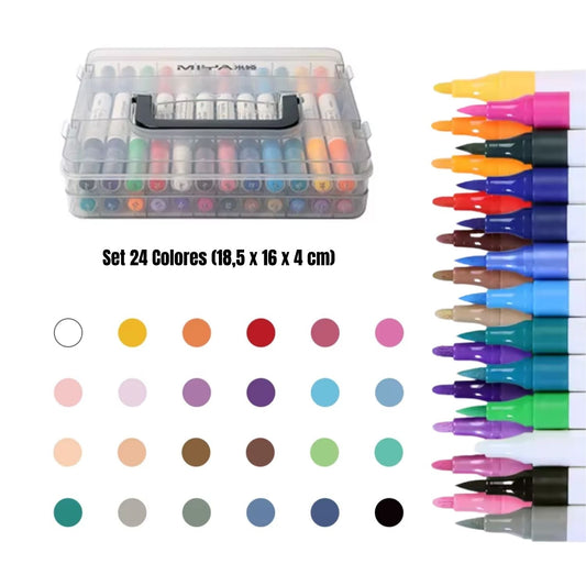 Set Marcadores Acrílicos MIYA 24 Colores