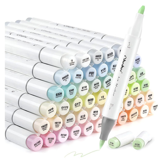 OHUHU 48 Colores pasteles Florecientes Pincel y Fina