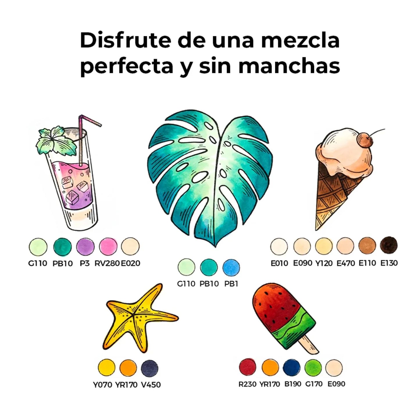 Set de marcadores al alcohol Honolulu 6 colores Ohuhu