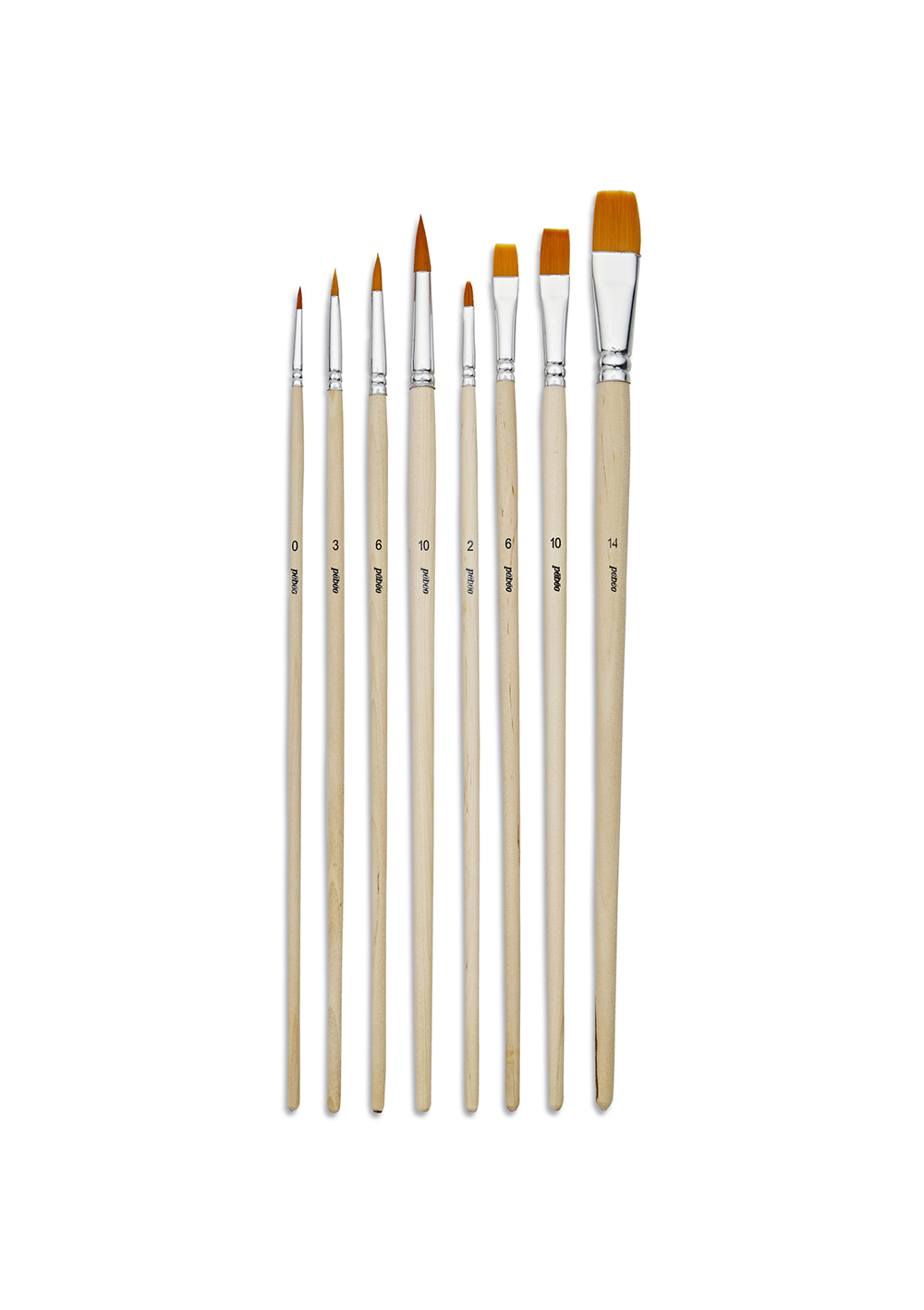 Pinceles Pebeo Acrílico y Óleo Set 8 Pelo Taklon Dorado